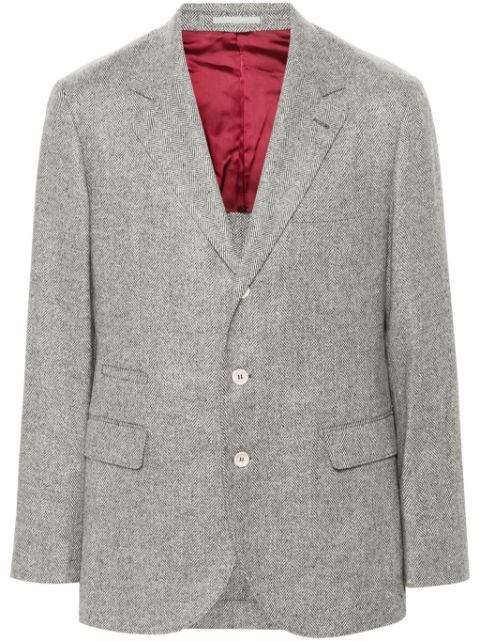 Brunello Cucinelli herringbone-pattern blazer Men