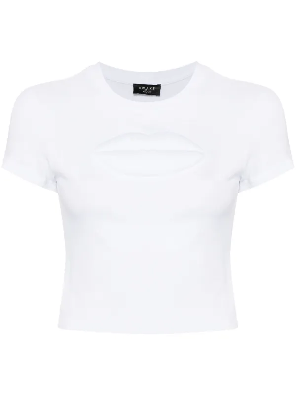 A.W.A.K.E. Mode Rundhals-T-Shirt Mit Lippen-Applikation - Farfetch