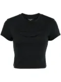 A.W.A.K.E. Mode Lip-appliqué crew-neck T-shirt - Blue
