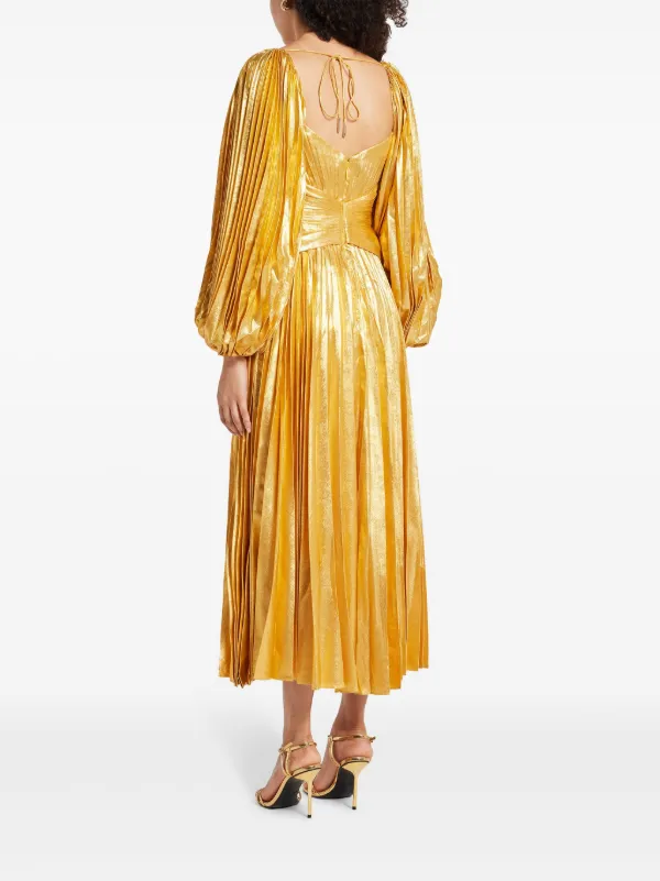 dress a dress18k ドレスアドレスゴールドブレスレット Acler Elbridge Midi Dress | Yellow | FARFETCH