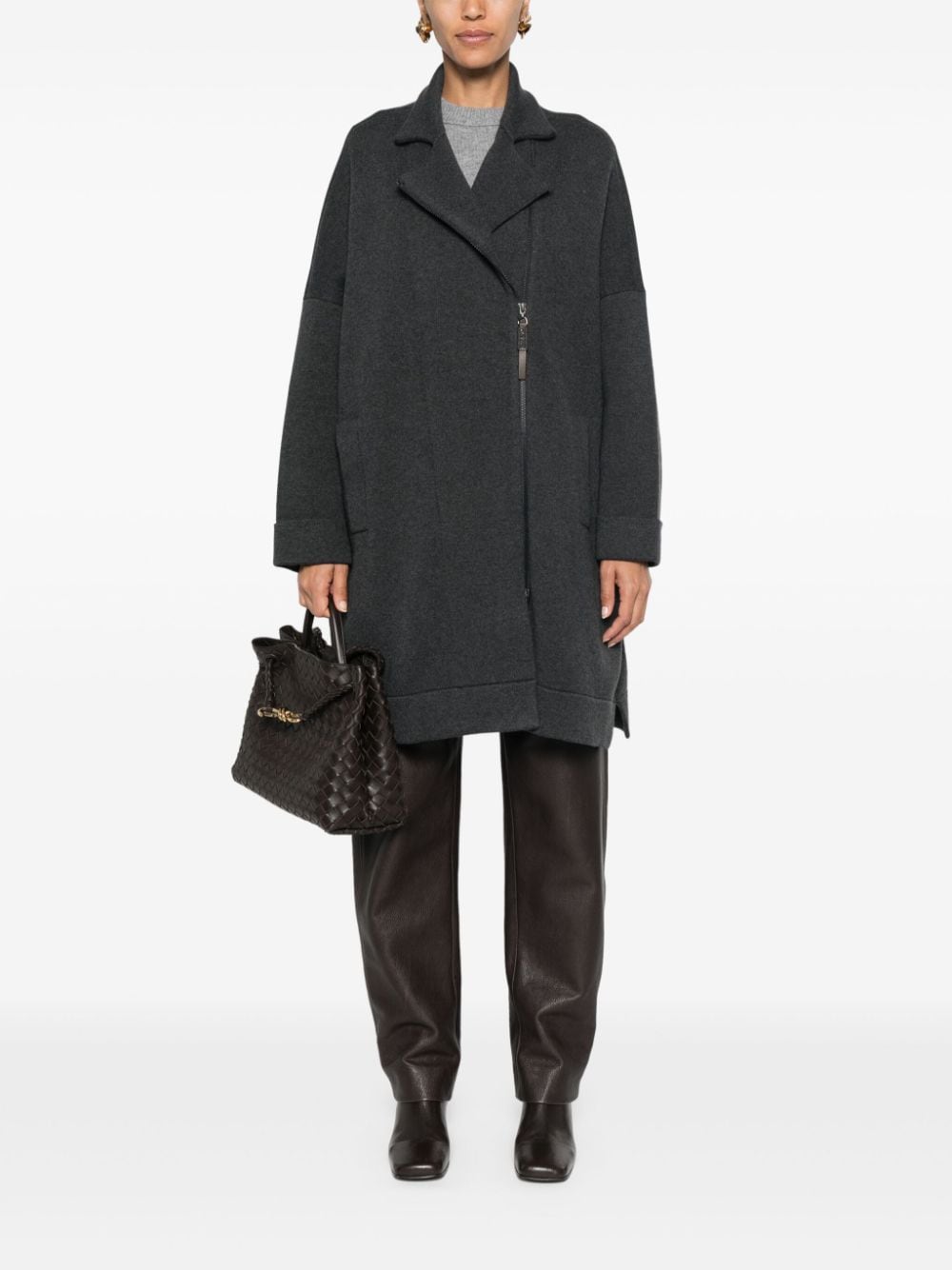 Brunello Cucinelli Monili-chain cardigan - Grijs