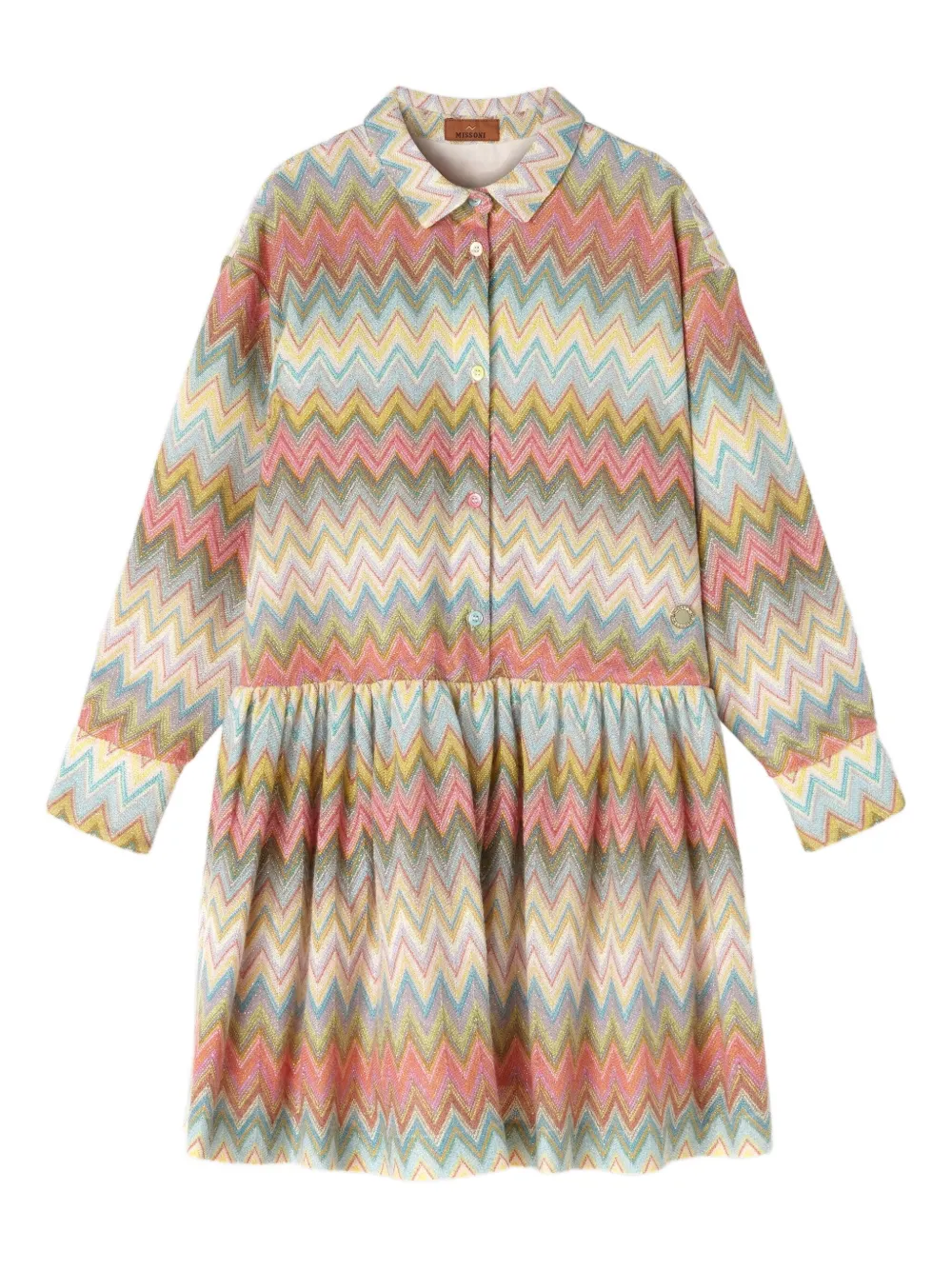 Missoni Kids Blousejurk met chevron patroon Beige