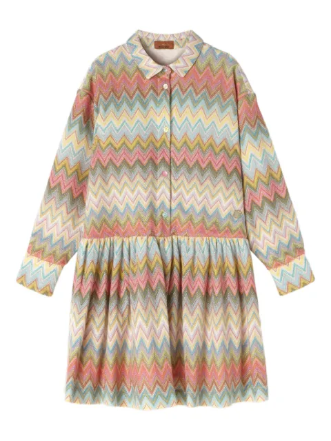 Missoni Kids chevron-pattern shirt dress