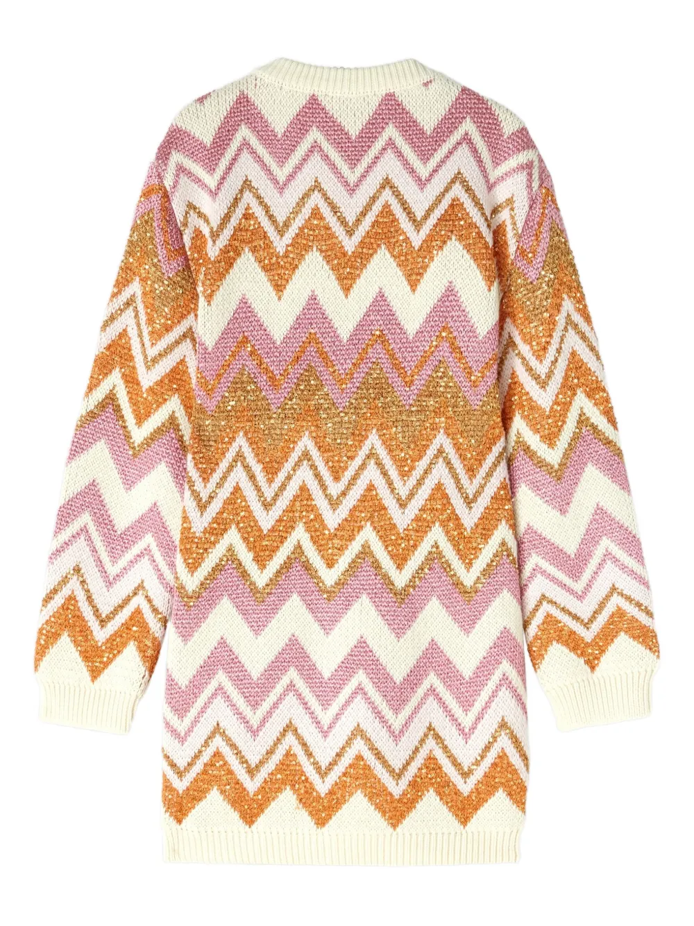 Missoni Zigzag-pattern Cardigan In Brown