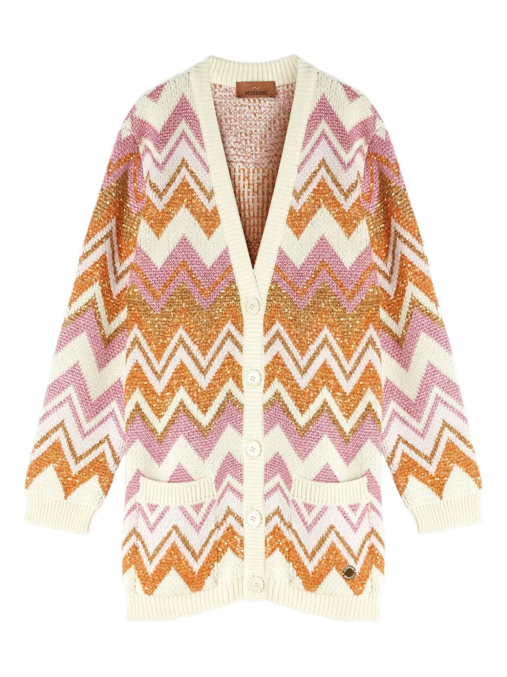 Missoni Kids Zigzag-pattern cardigan Bruin