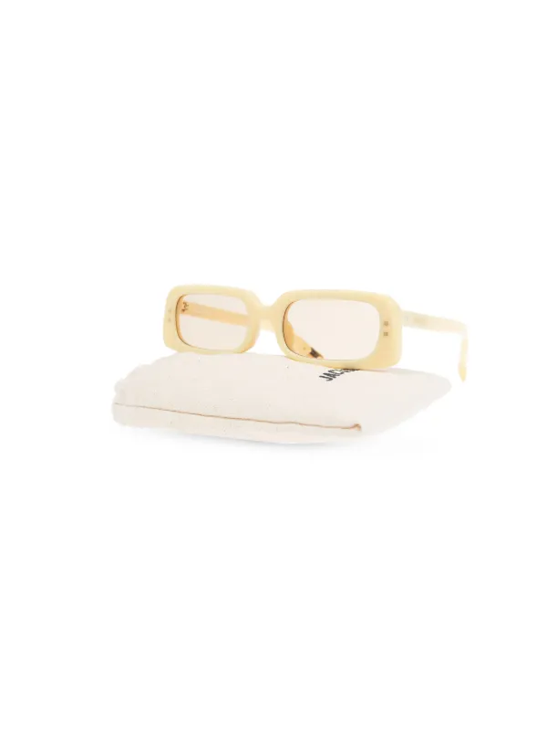 Jacquemus Cream Yellow Rectangular Sunglasses Jacquemus Cream Yellow Rectangular Sunglasses main image 3
