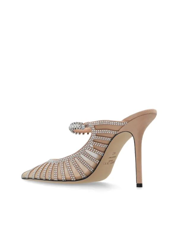 Jimmy Choo 100mm Bing crystal-embellished Mules | Neutrals