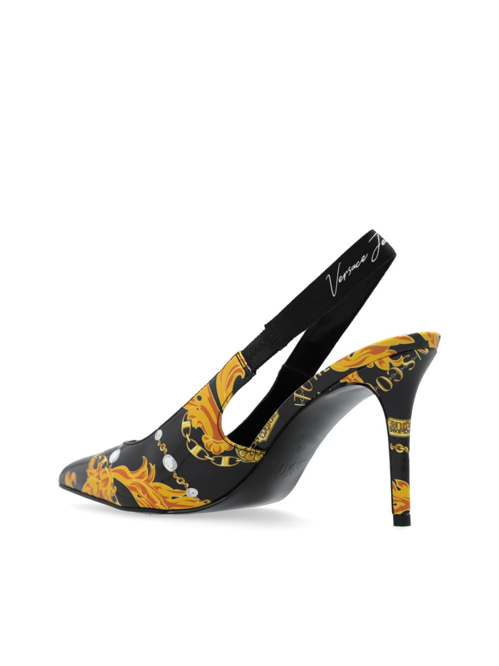 Versace Jeans Couture Decolette slingback pumps Zwart