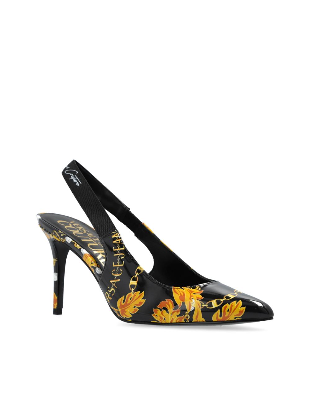 Versace Jeans Couture Decolette slingback pumps Zwart