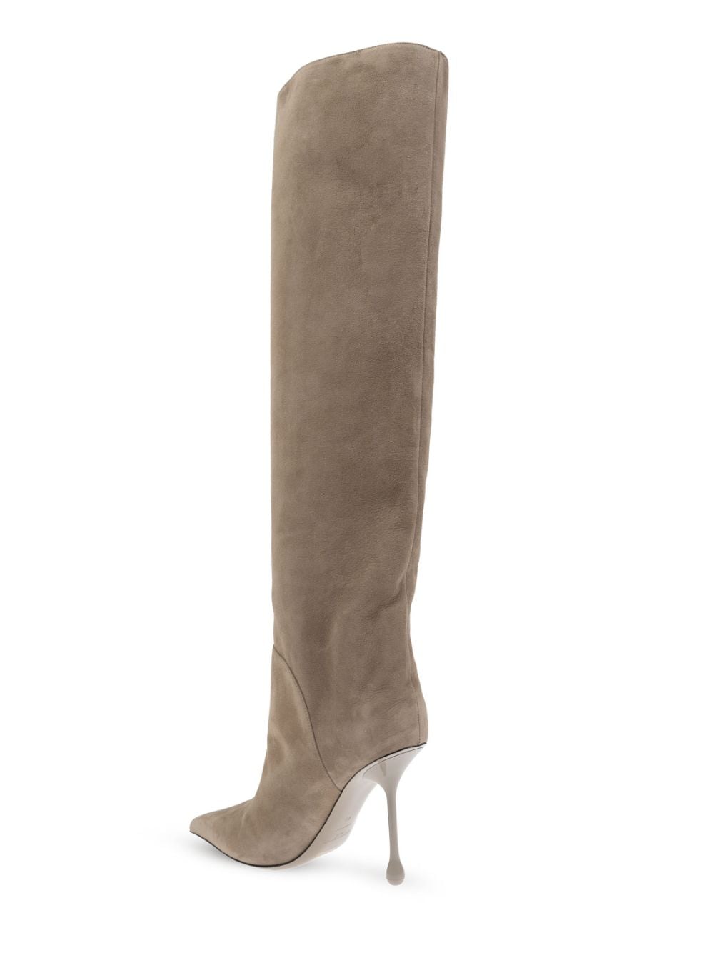 Shop Jimmy Choo Cycas 95mm Suede Boots In Nude