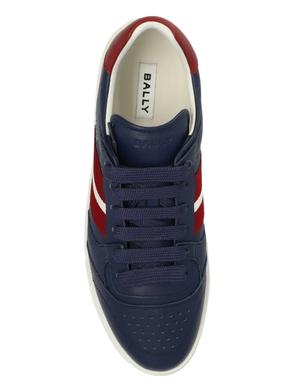 Navy blue bally sneakers clearance