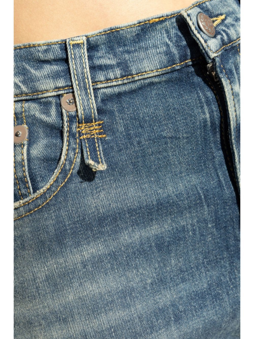 Shop R13 Logo Patch Jeans In Blau