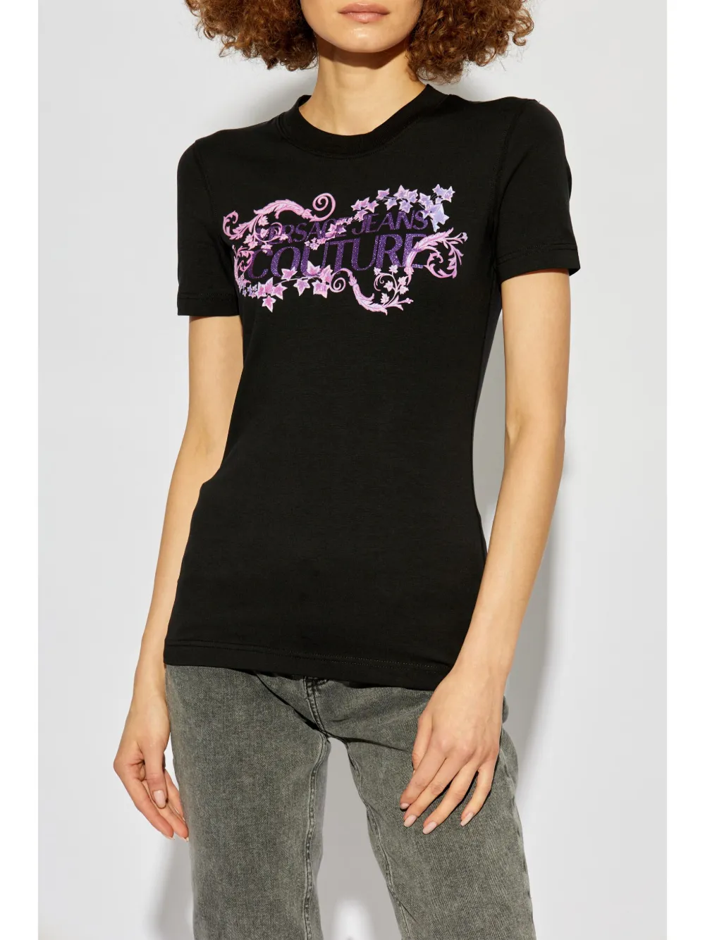 Versace Jeans Couture T-shirt met logoprint Zwart