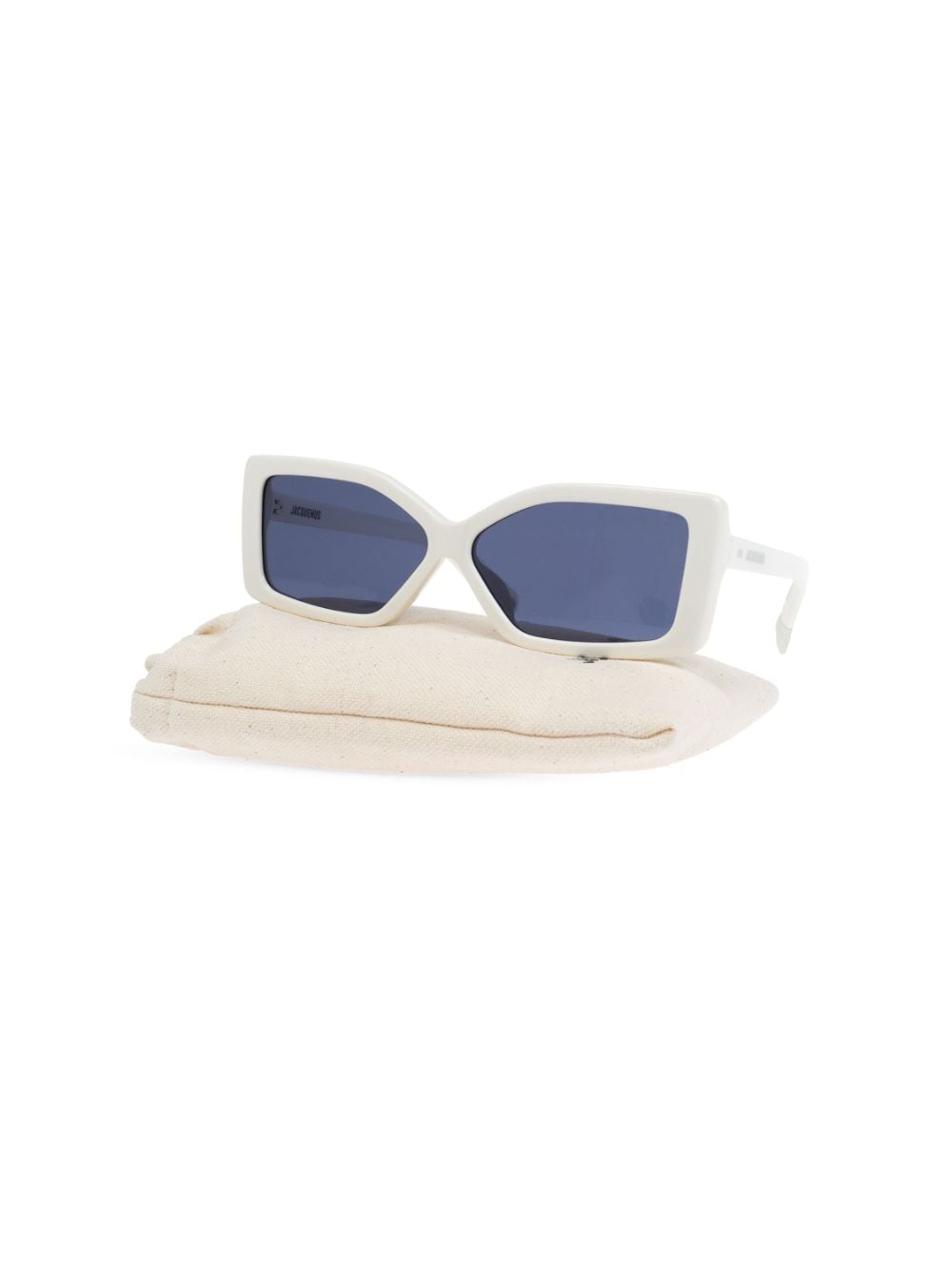 Shop Jacquemus X Linda Farrow Les Lunettes Spiaggia Sunglasses In 白色