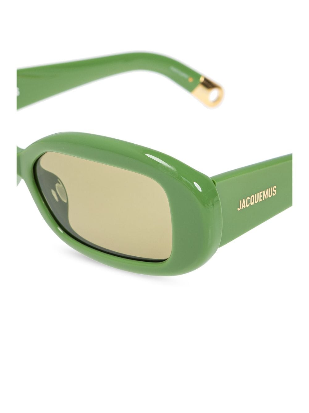 Shop Jacquemus Les Lunettes Rond Carré Sunglasses In 绿色