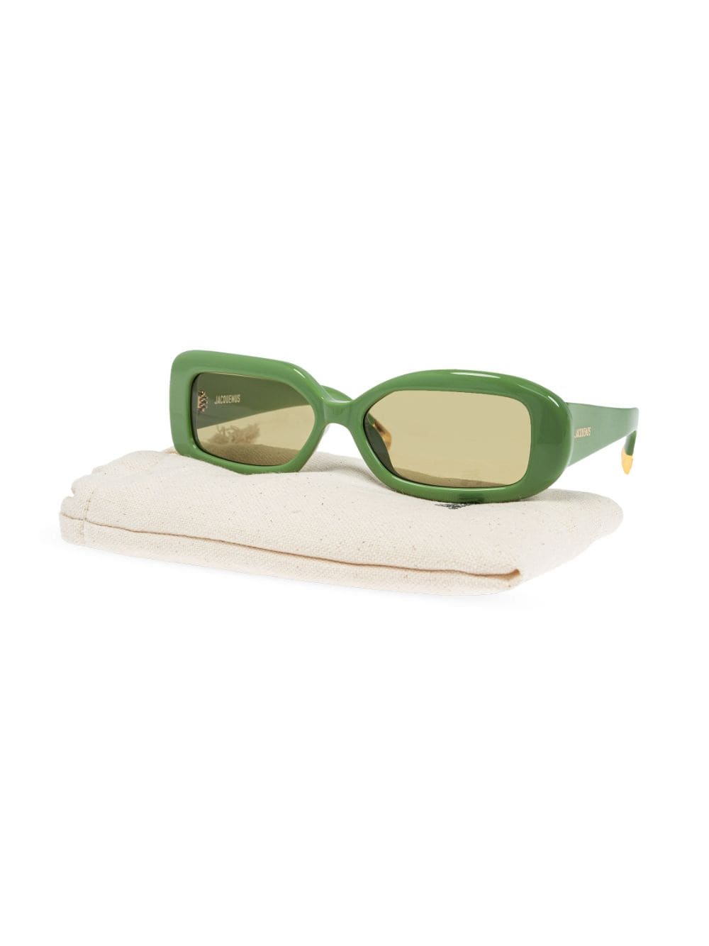 Shop Jacquemus Les Lunettes Rond Carré Sunglasses In 绿色