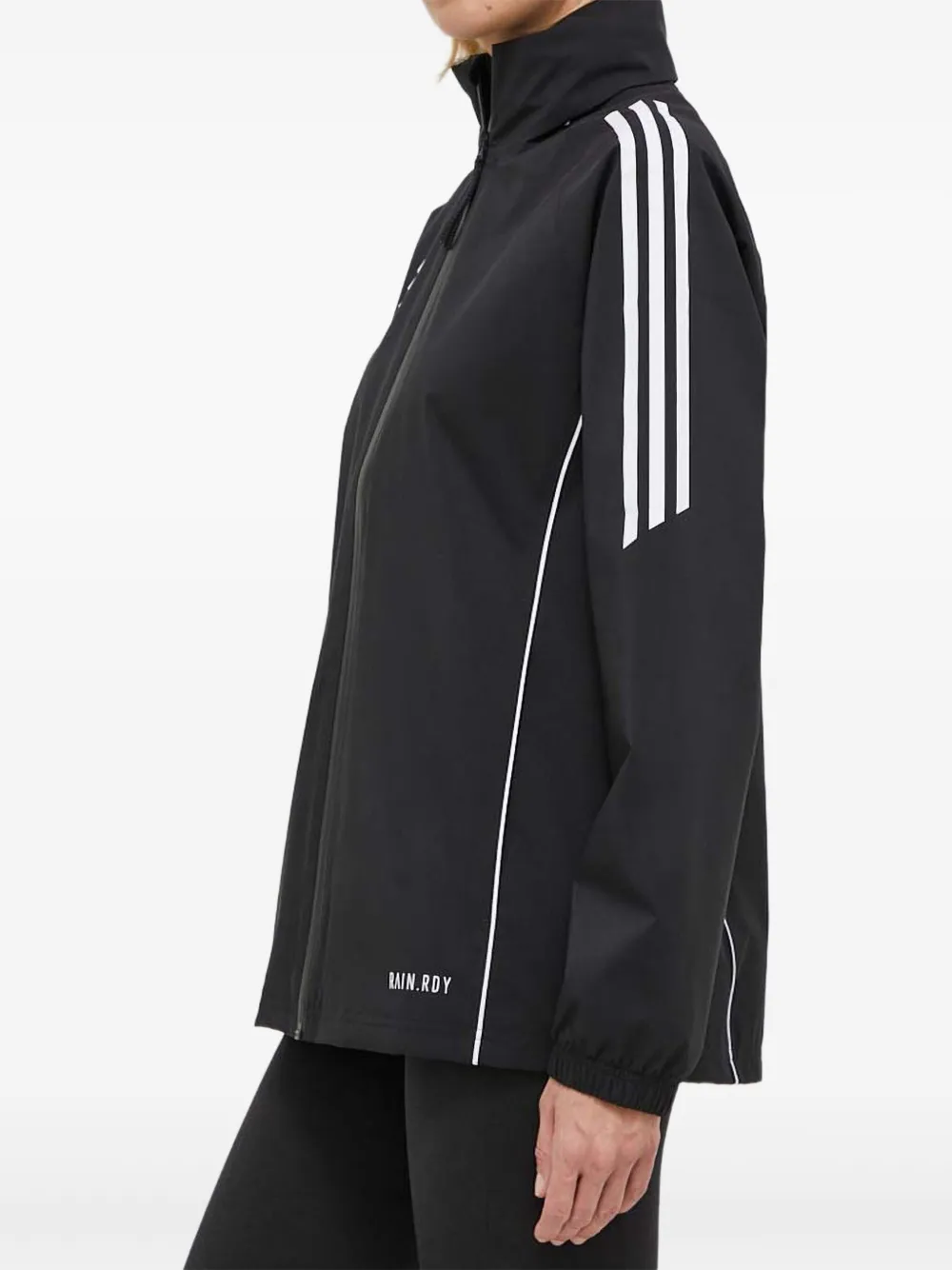 adidas Donsjack met capuchon en drie strepen Zwart