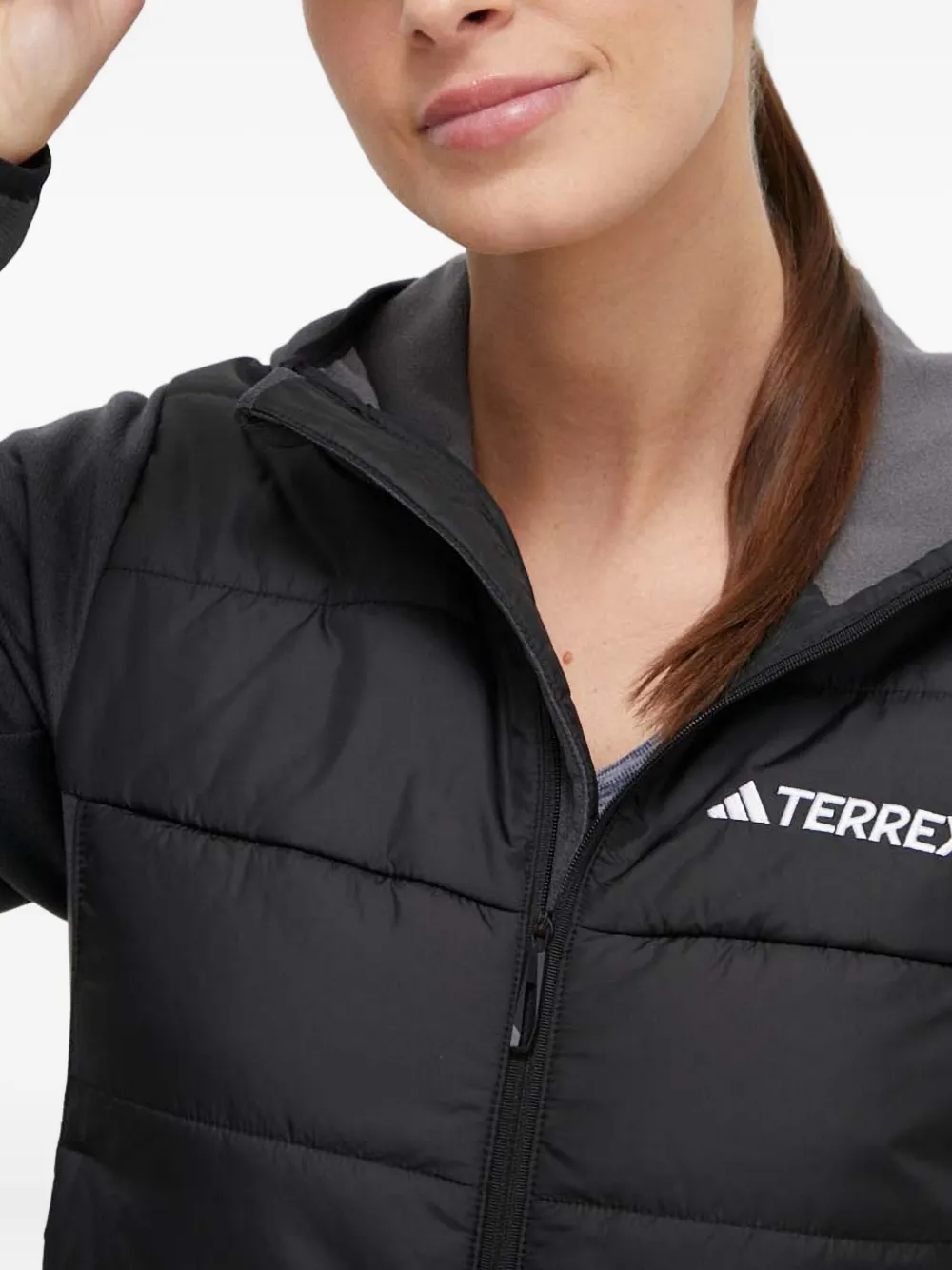 Adidas Originals Quilted Hooded Jacket In Black