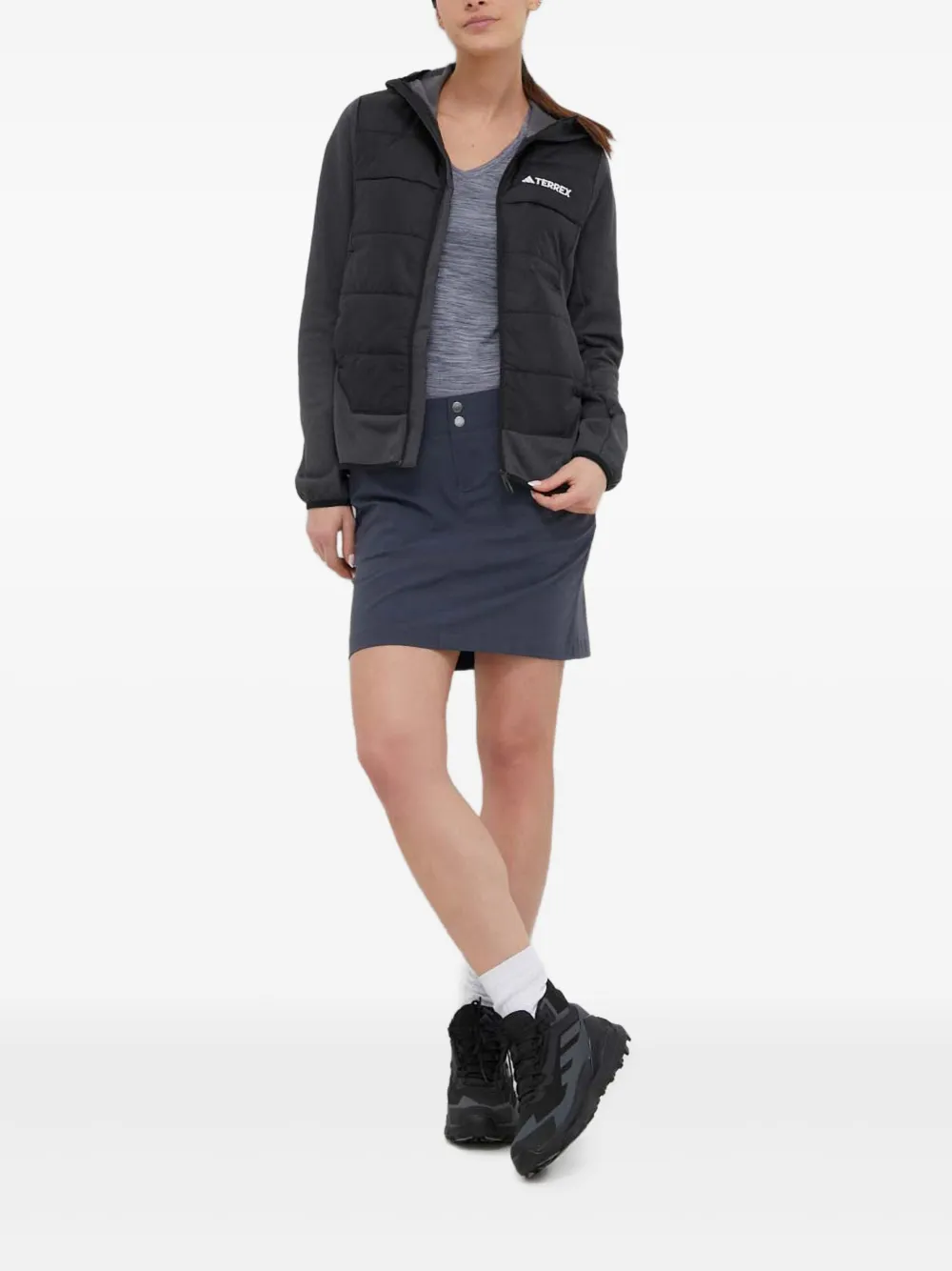 Adidas Originals Quilted Hooded Jacket In Black