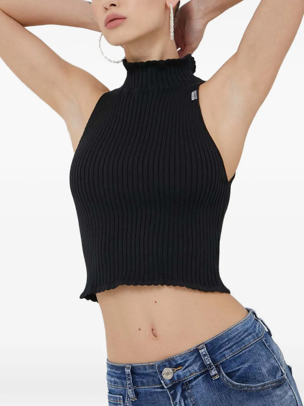 MOSCHINO JEANS Top met ruches Zwart