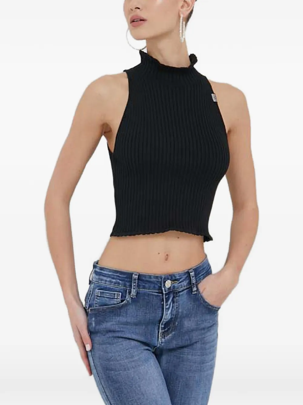 MOSCHINO JEANS Top con ruches - Nero