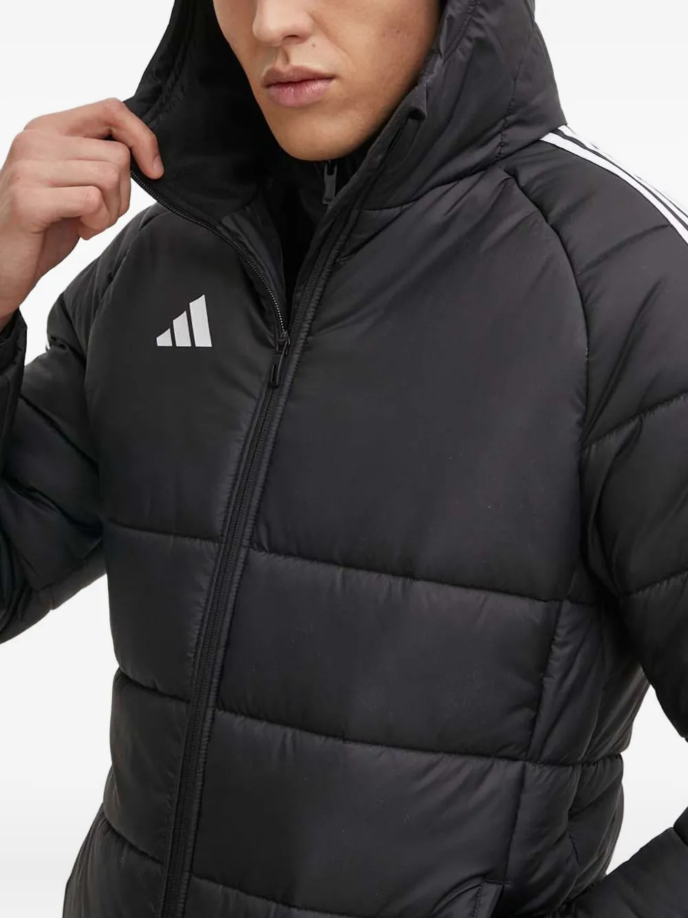 adidas Gewatteerd jack met drie strepen Zwart