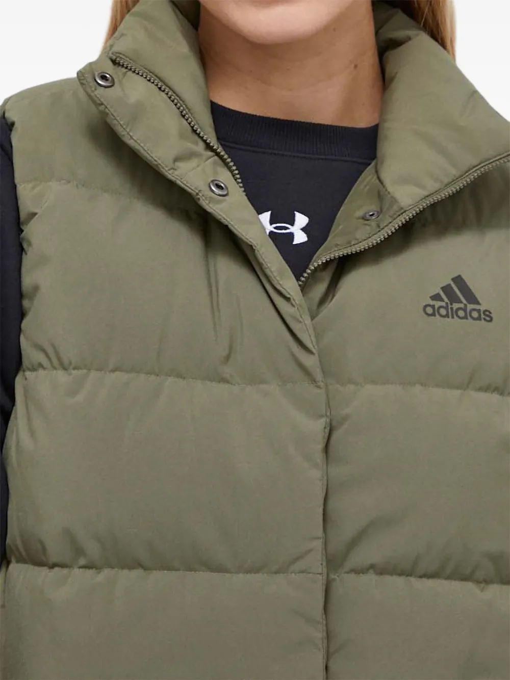 Adidas Originals Helionic Quilted Puffer Vest In Green