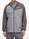 adidas hooded colour-blocked jacket - Grey