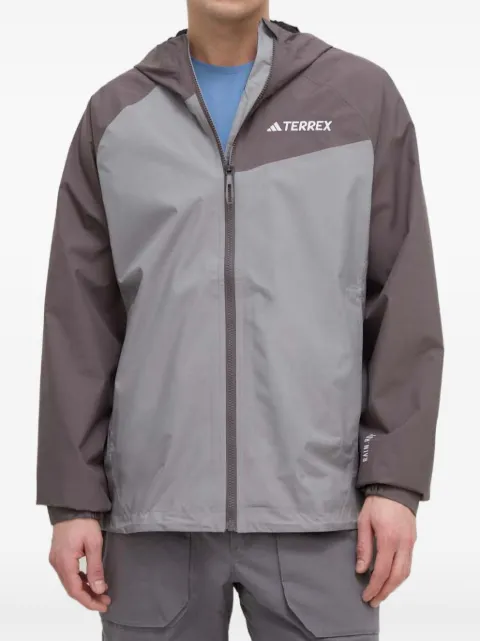 adidas hooded colour-blocked jacket