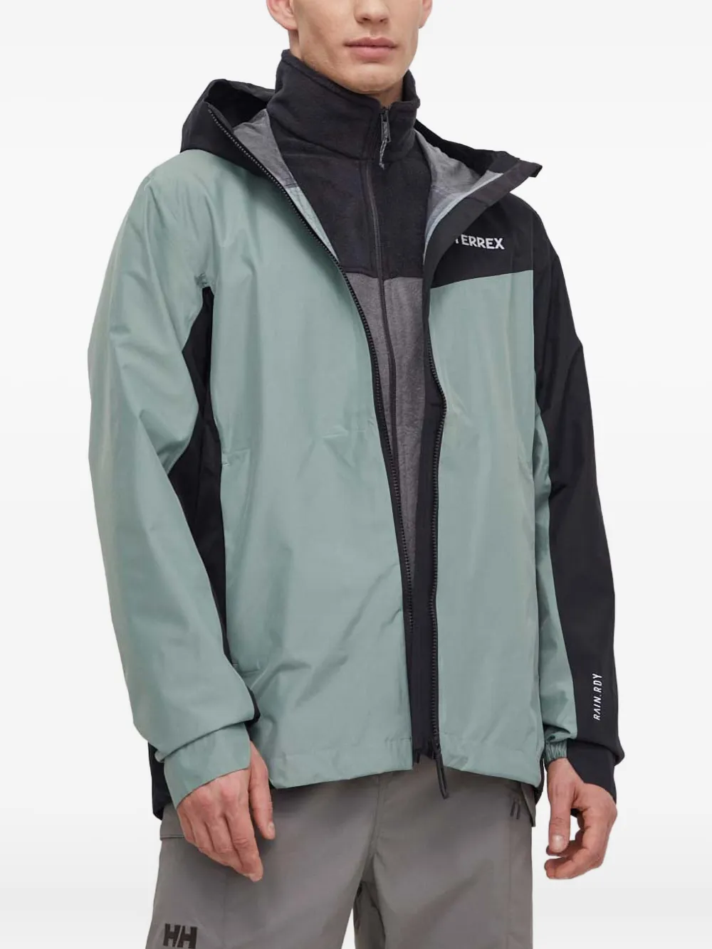 adidas chamarra con capucha y diseño color block | verde | Image 1