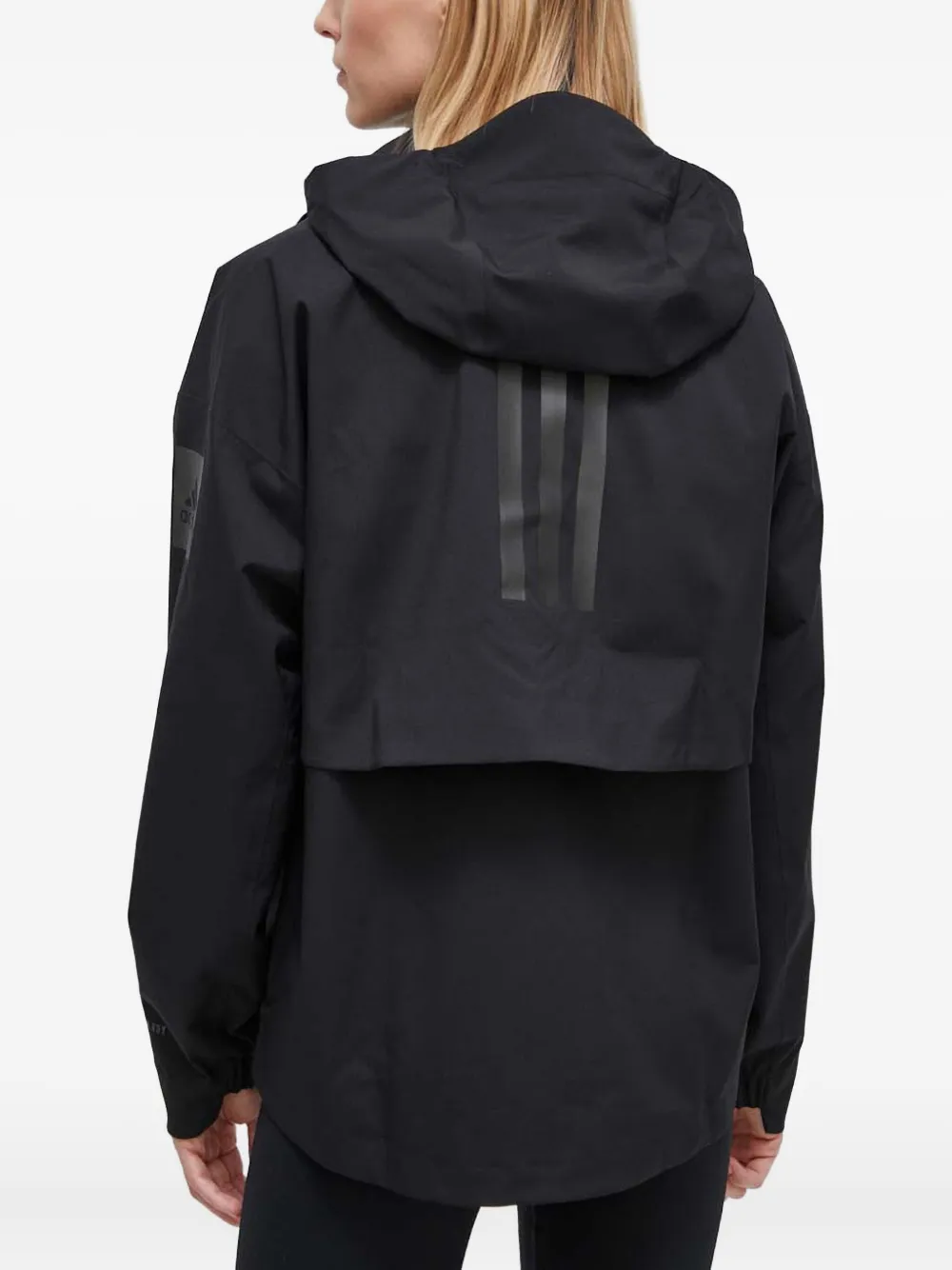 Adidas Originals Three-stripe Hooded Jacket In Black