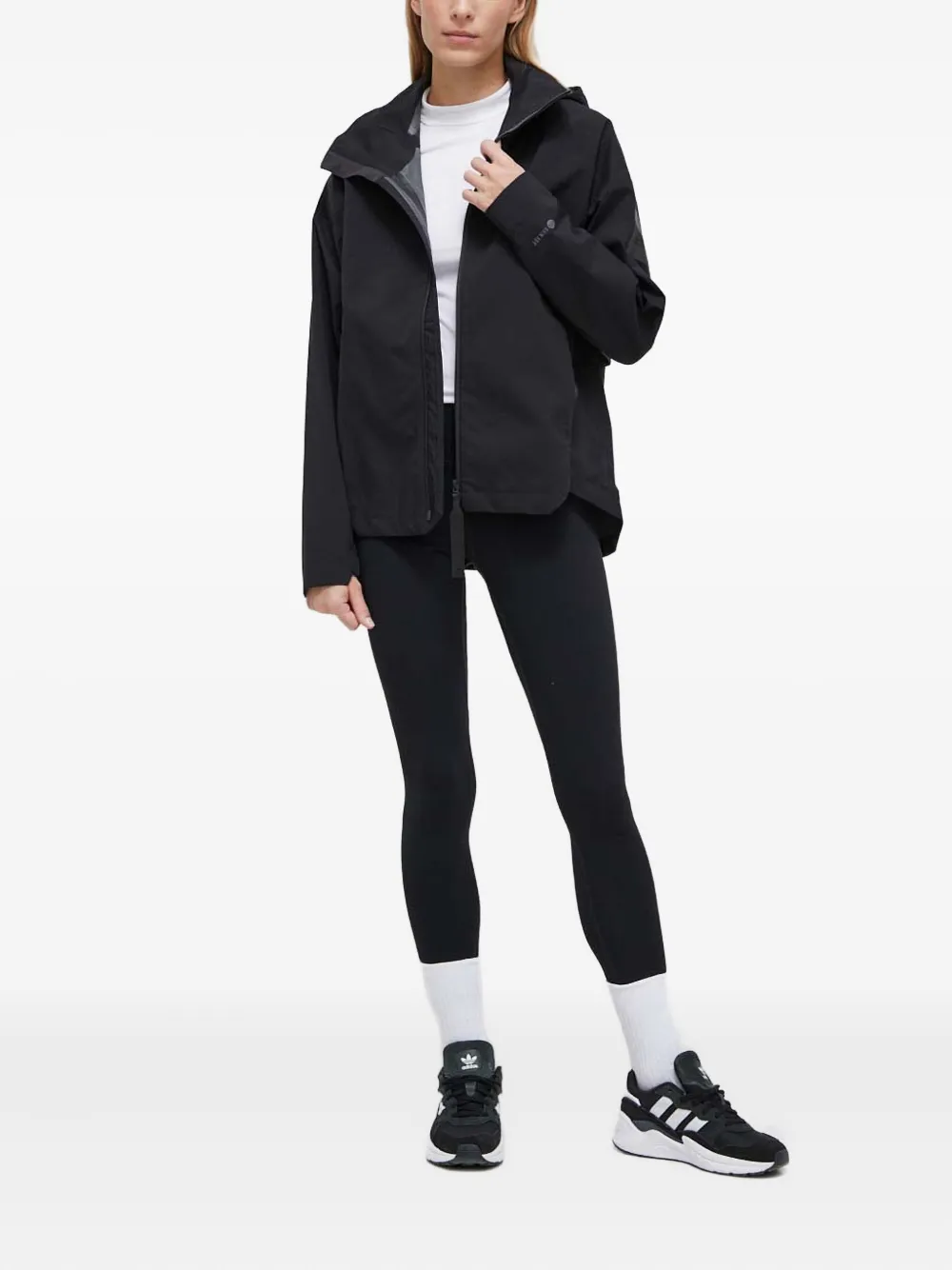adidas three-stripe hooded jacket | Oversized Jackets | Image 2