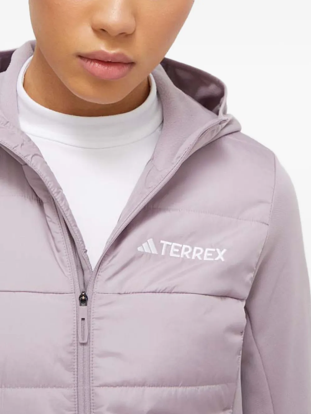 Adidas Originals Quilted Hooded Jacket In Purple