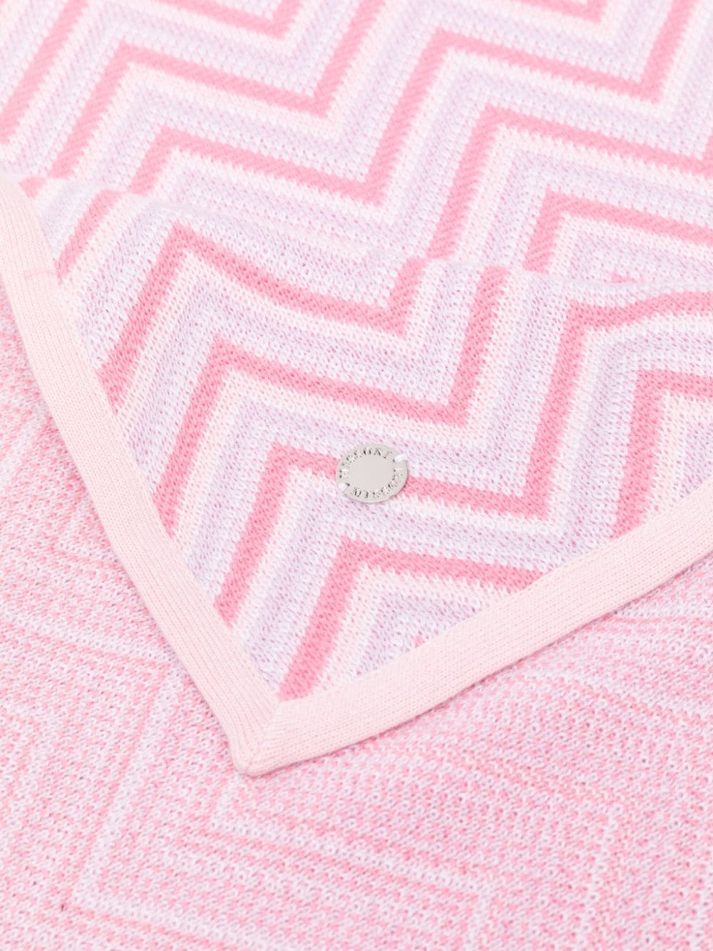 Missoni Kids Vierkante deken met zigzag patroon - Roze