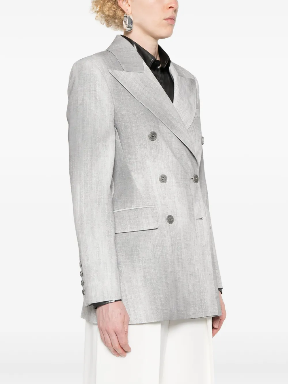Ermanno Scervino Blazer met gerafelde afwerking Grijs