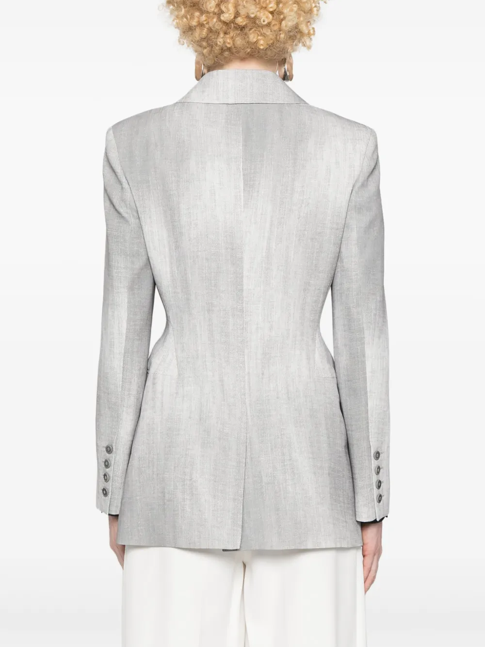 Ermanno Scervino Blazer met gerafelde afwerking Grijs