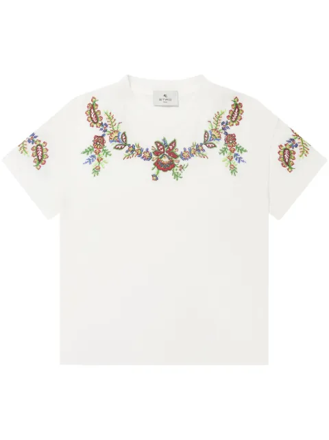 ETRO KIDS floral embroidered t-shirt 