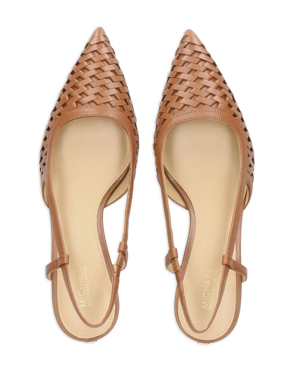 Michael Kors 63mm Alora woven-design leather pumps Brown