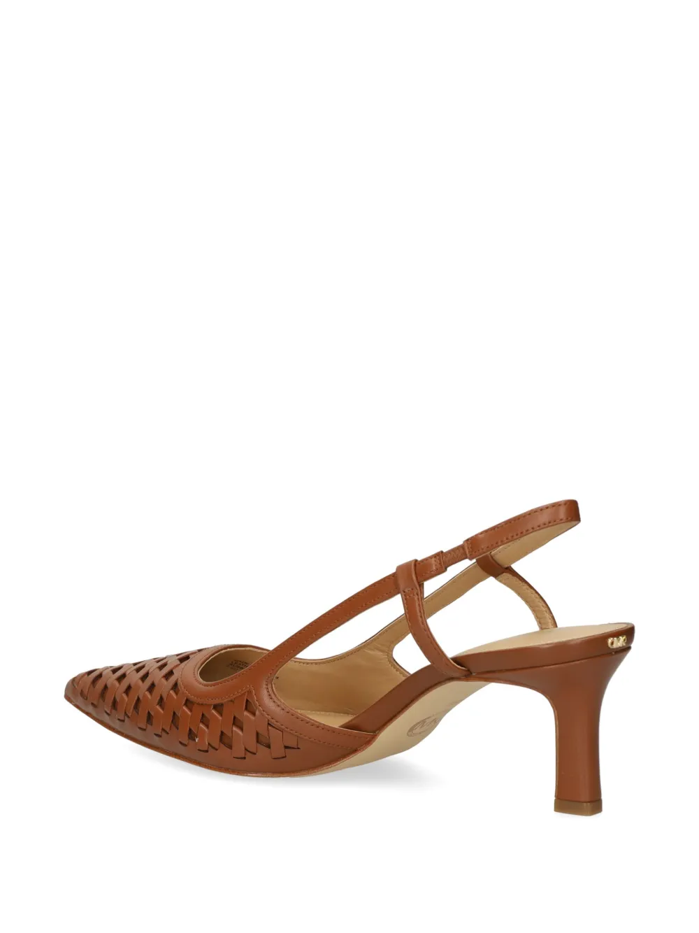 Michael Kors 63mm Alora woven-design leather pumps Brown