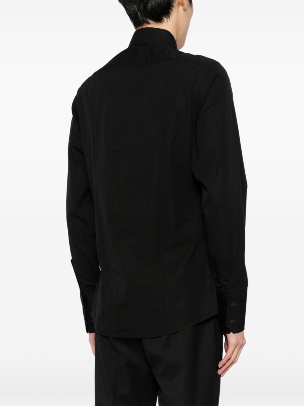 Shop Gucci Cotton Long-sleeve Shirt In Schwarz