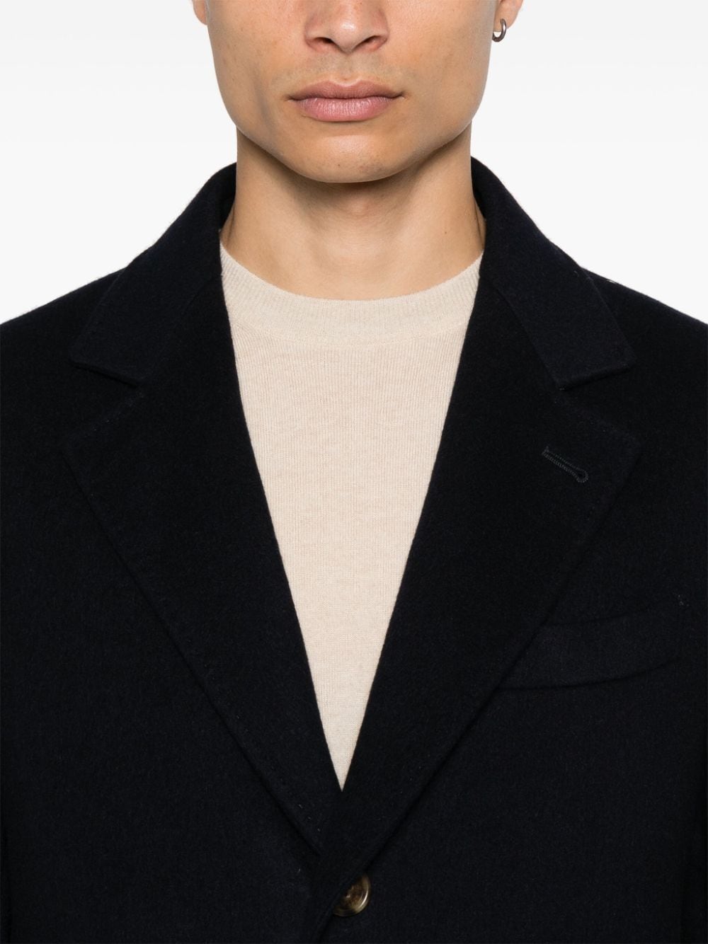 Shop Brunello Cucinelli Single-breasted Coat In Blue