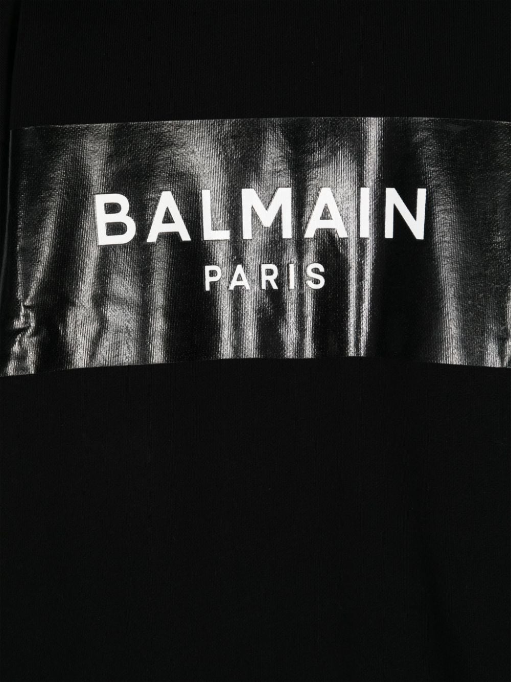 Shop Balmain Logo-print Cotton Sweatshirt In Black