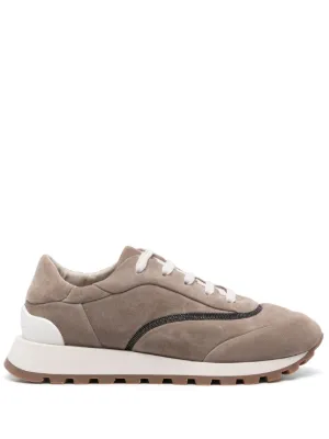 Prada フェイデッド スエードスニーカー | ブラウン | FARFETCH JP