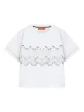 Missoni Kids Zigzag sequin-embellished T-shirt - White