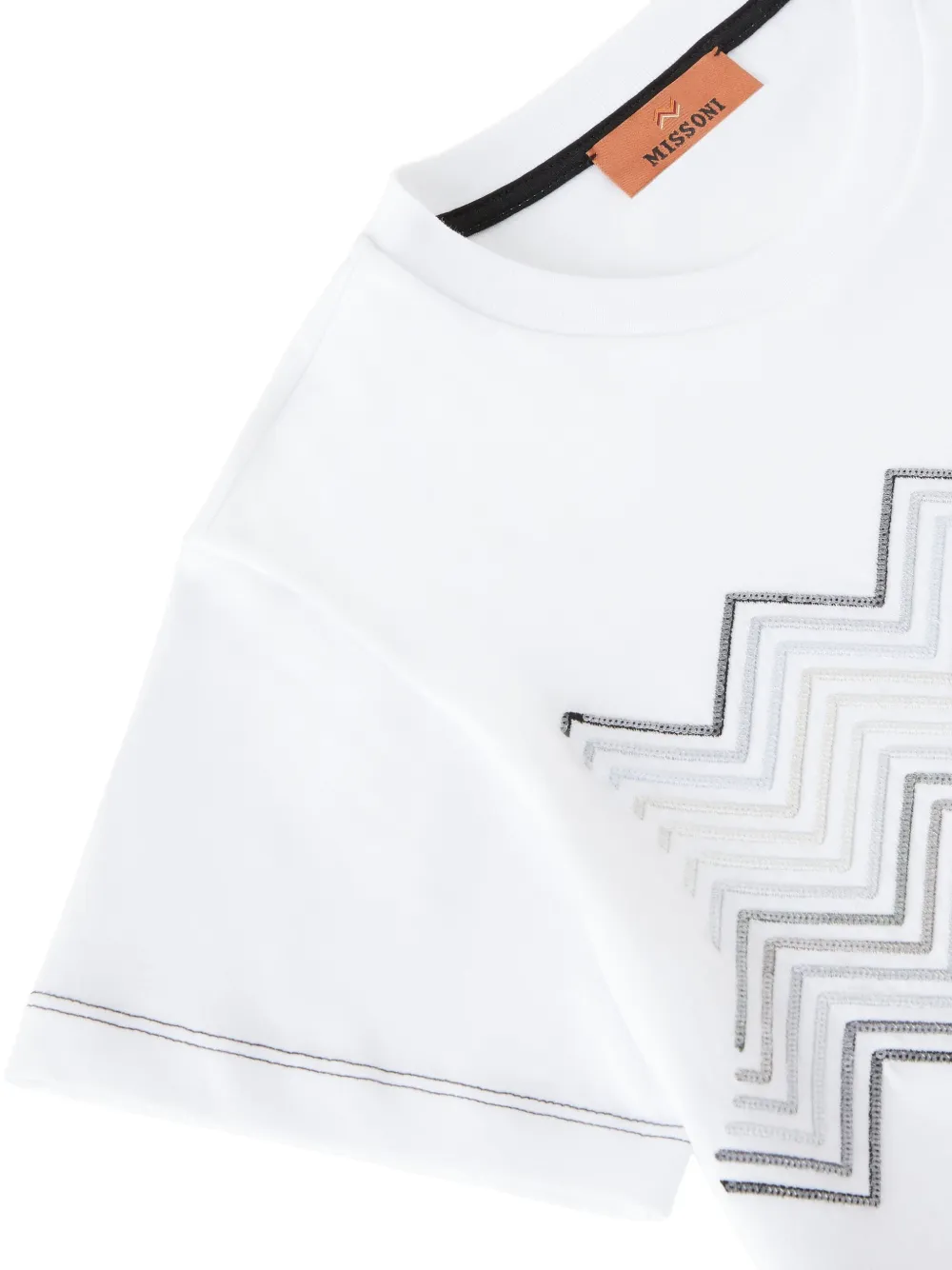 Missoni Kids Zigzag sequin-embellished T-shirt Wit