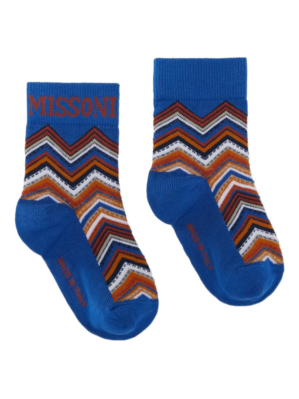 Missoni Kids zigzag-pattern socks Blauw