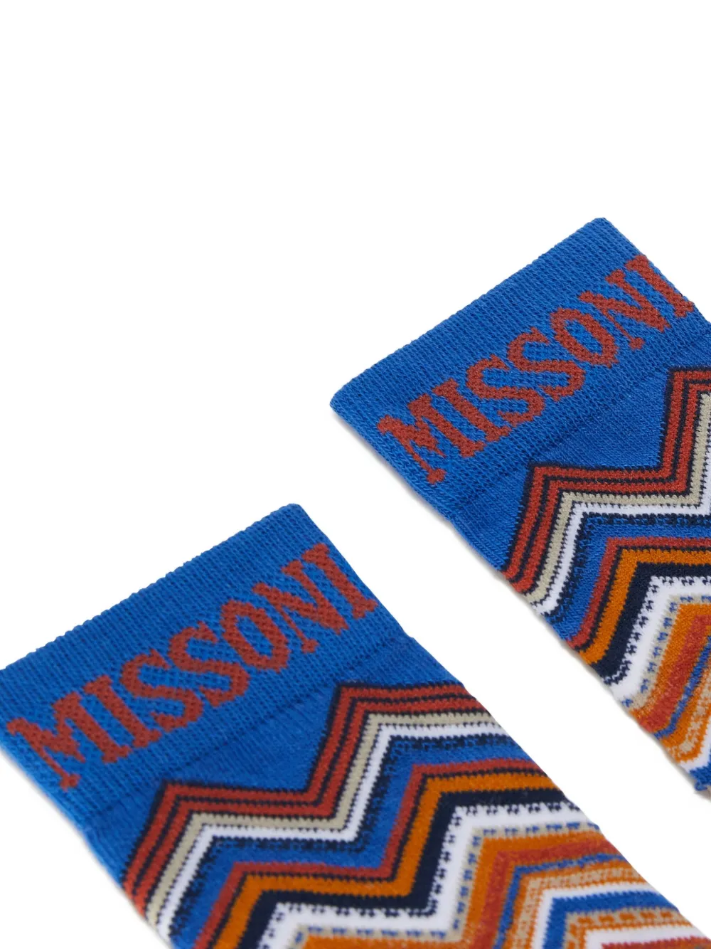 Missoni Kids zigzag-pattern socks Blauw