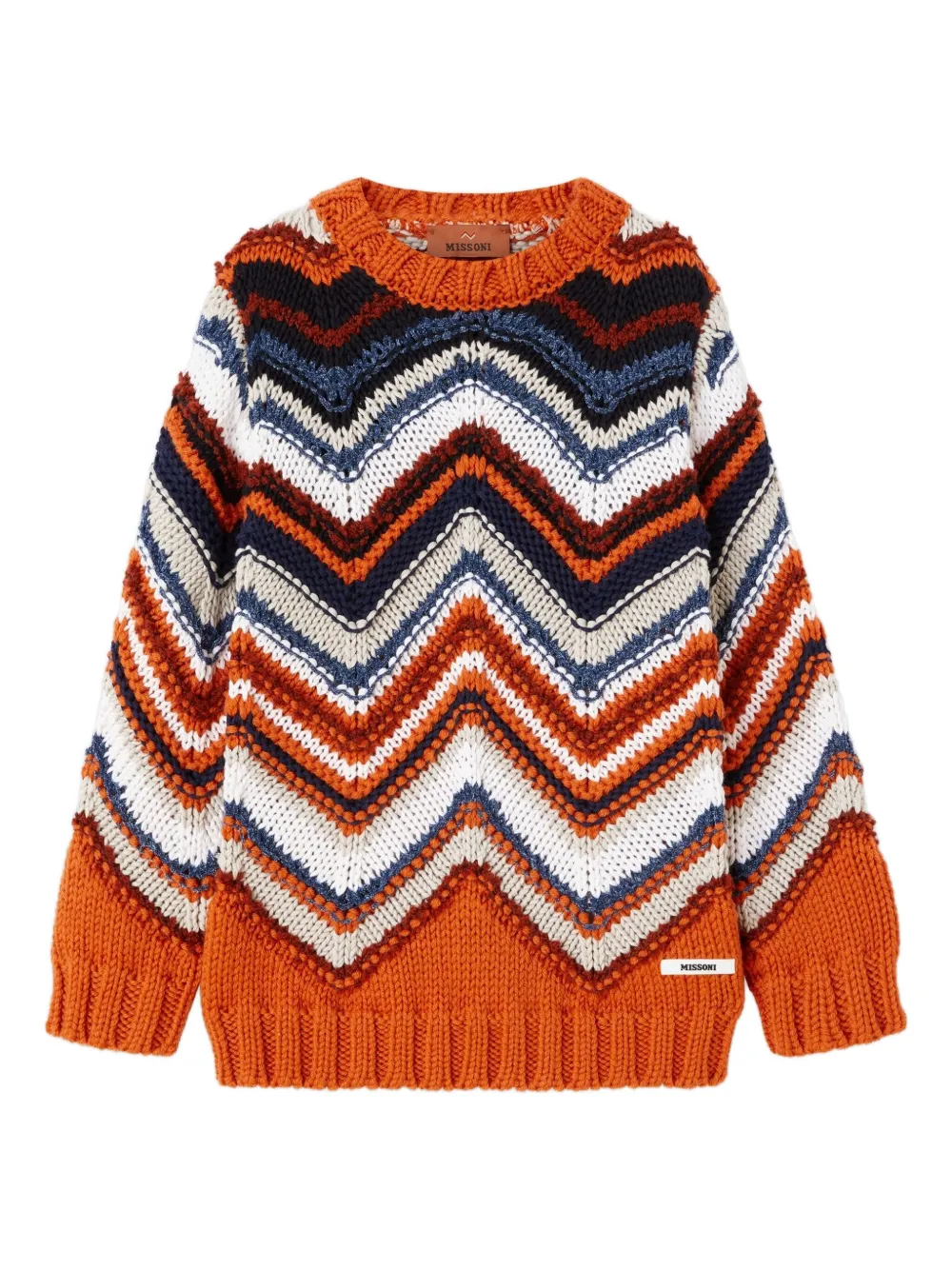 Missoni Kids zigzag-pattern knit sweater | Orange | Image 1