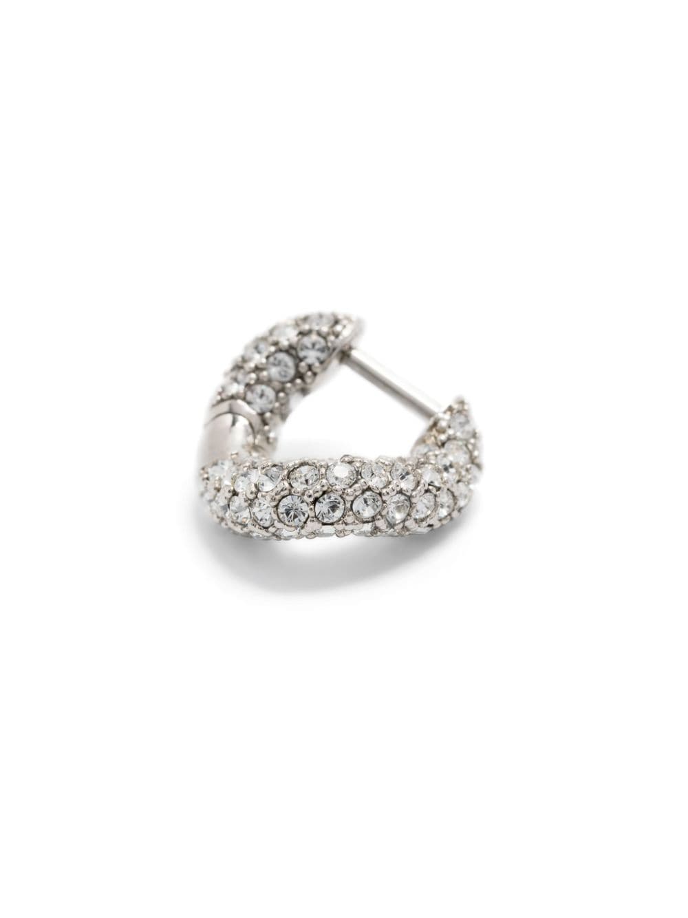 Shop Balenciaga Crystal-embellished Asymmetric Hoop Earrings In Silver