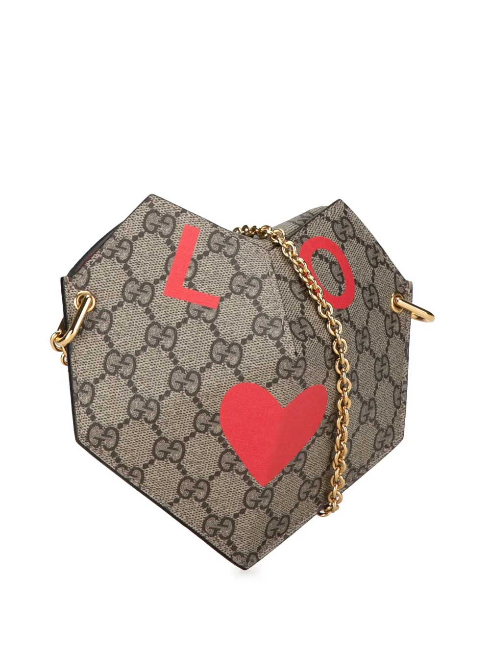 Gucci Pre Owned Bolsa Crossbody GG Supreme Heart Love On Chain 2016 2023 Marron FARFETCH MX